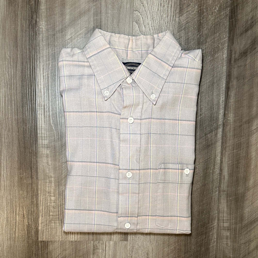 Towncraft Vintage Plaid Short Sleeve Button Down - Large